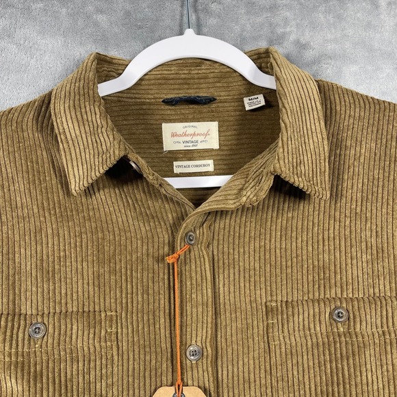 Weatherproof Mens Medium Kangaroo Comfort Thick Corduroy Button Shirt NEW - Picture 3 of 10